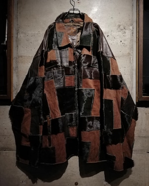 【Caka】“DAVOUCCI” Unborn Calf × Leather Patchwork Jacket