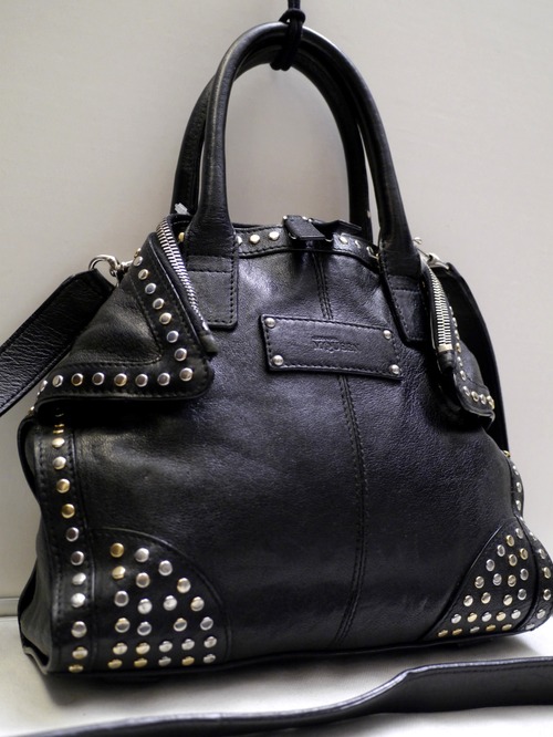 超レア19万★AlexanderMcQUEENアレキサンダーマックイーン デ・マンタ スタッズ 2way レザー ショルダー バッグ 黒★ デ・マンタの希少な2way♪