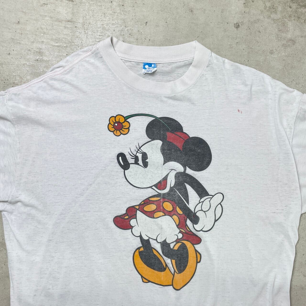 80年代 USA製 Disney ディズニー ミニーマウス キャラクターTシャツ T 