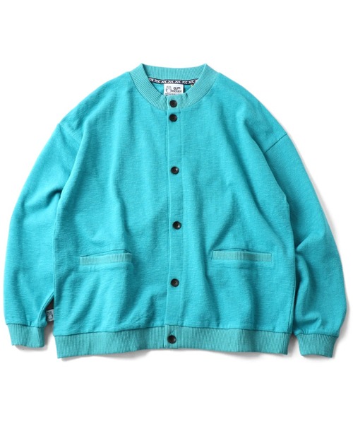 gym master ジムマスター ブロックインレーボタンカーディガン G433748 メンズ レディース ユニセックス カーディガン 通年 軽量 大阪 店舗 取り扱い ターコイズ