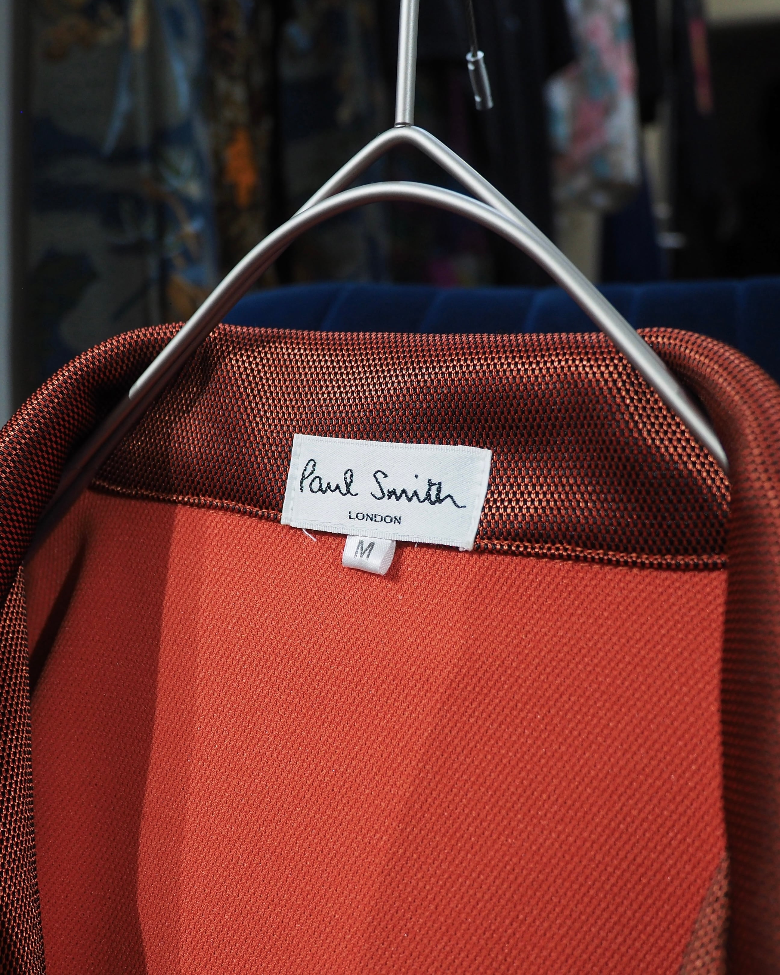 1990s " Paul Smith " Glossy Blood Orange color vintage Half zip SS Polo shirt