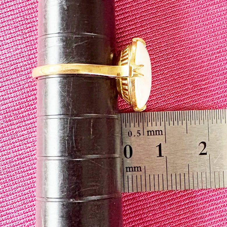 昭和レトロ オパールリング K18 千本透かし ヴィンテージ 指輪 和