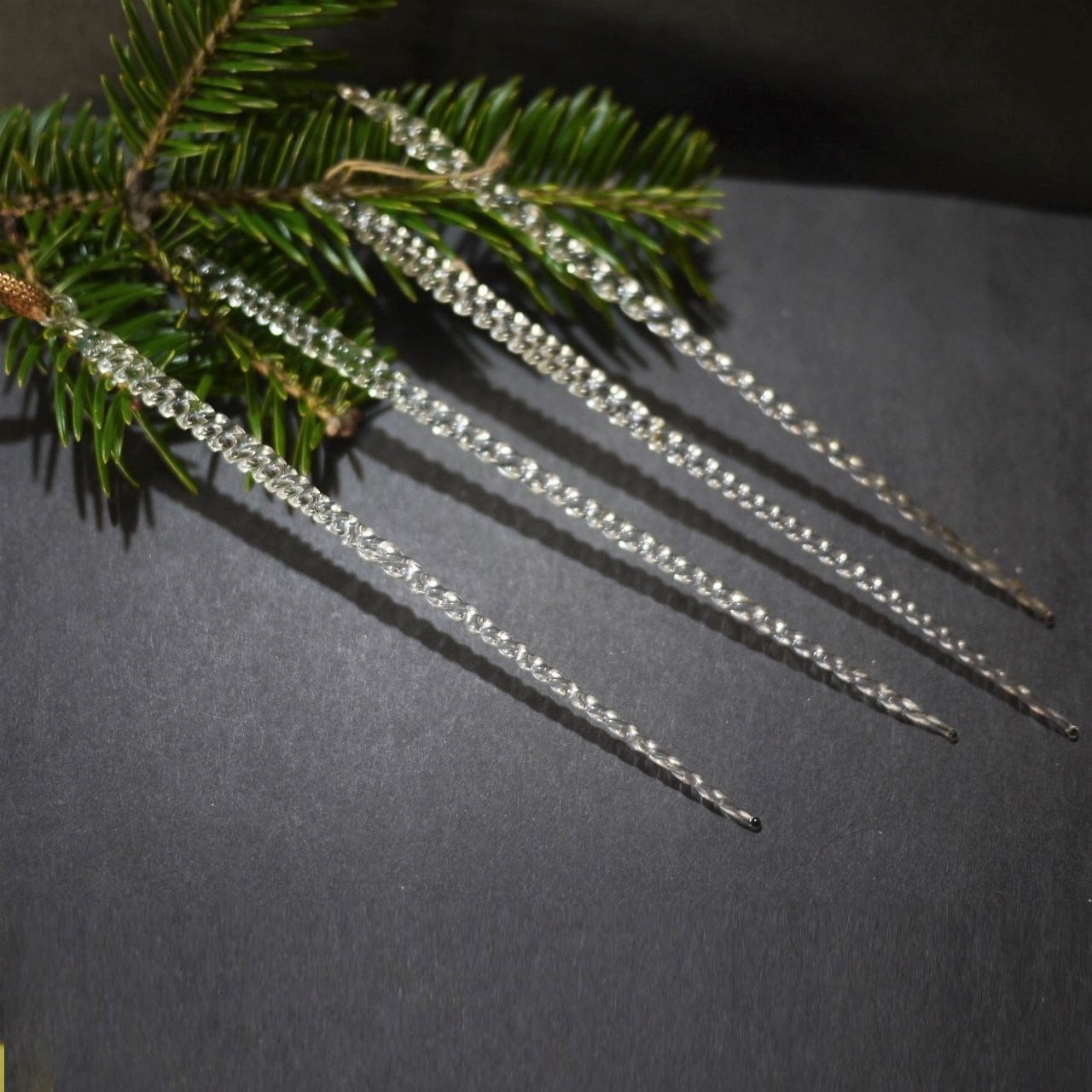 クリスマスツリーガラスオーナメント 氷柱4P アンティークドイツ