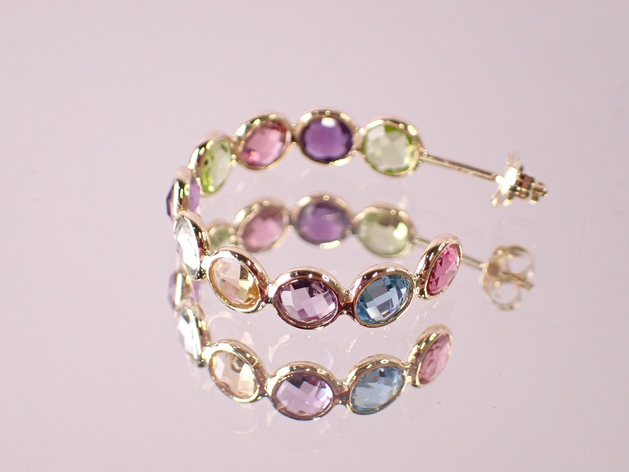 K14 マルチストーンピアス　[D2-207]