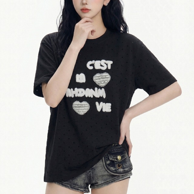 dot logo heart short-sleeve tee　ドットロゴハート半袖ティー　J1839