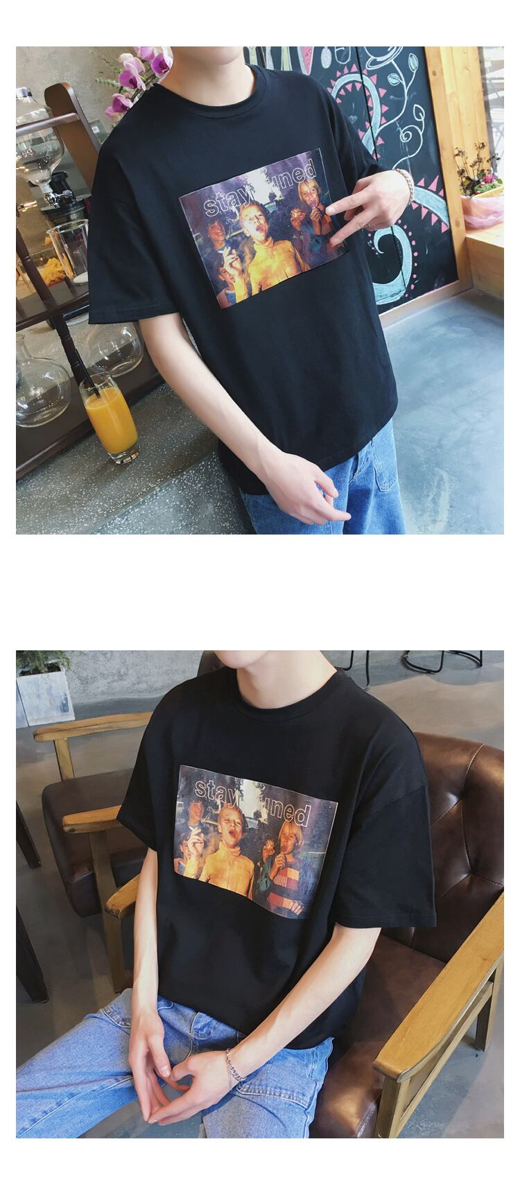 全2色 Tシャツ カットソー プリント カジュアル シンプル