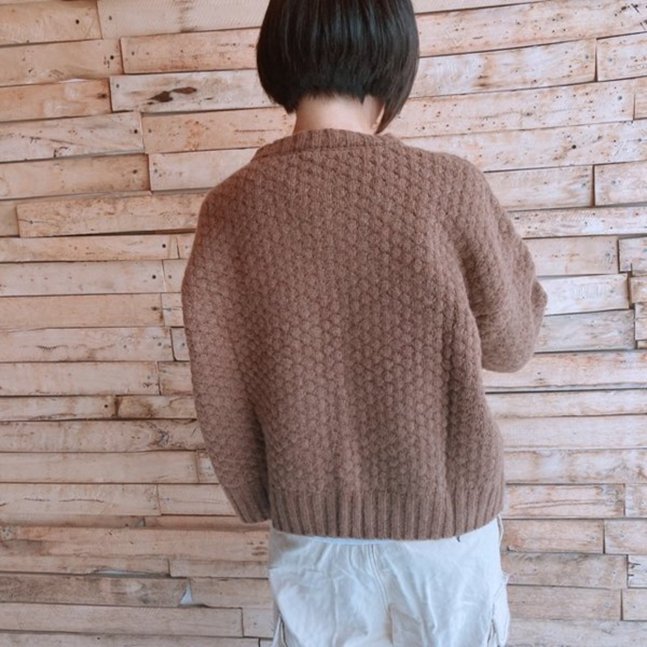 ICHI　羊雲ニット　ブラウン【SALE】