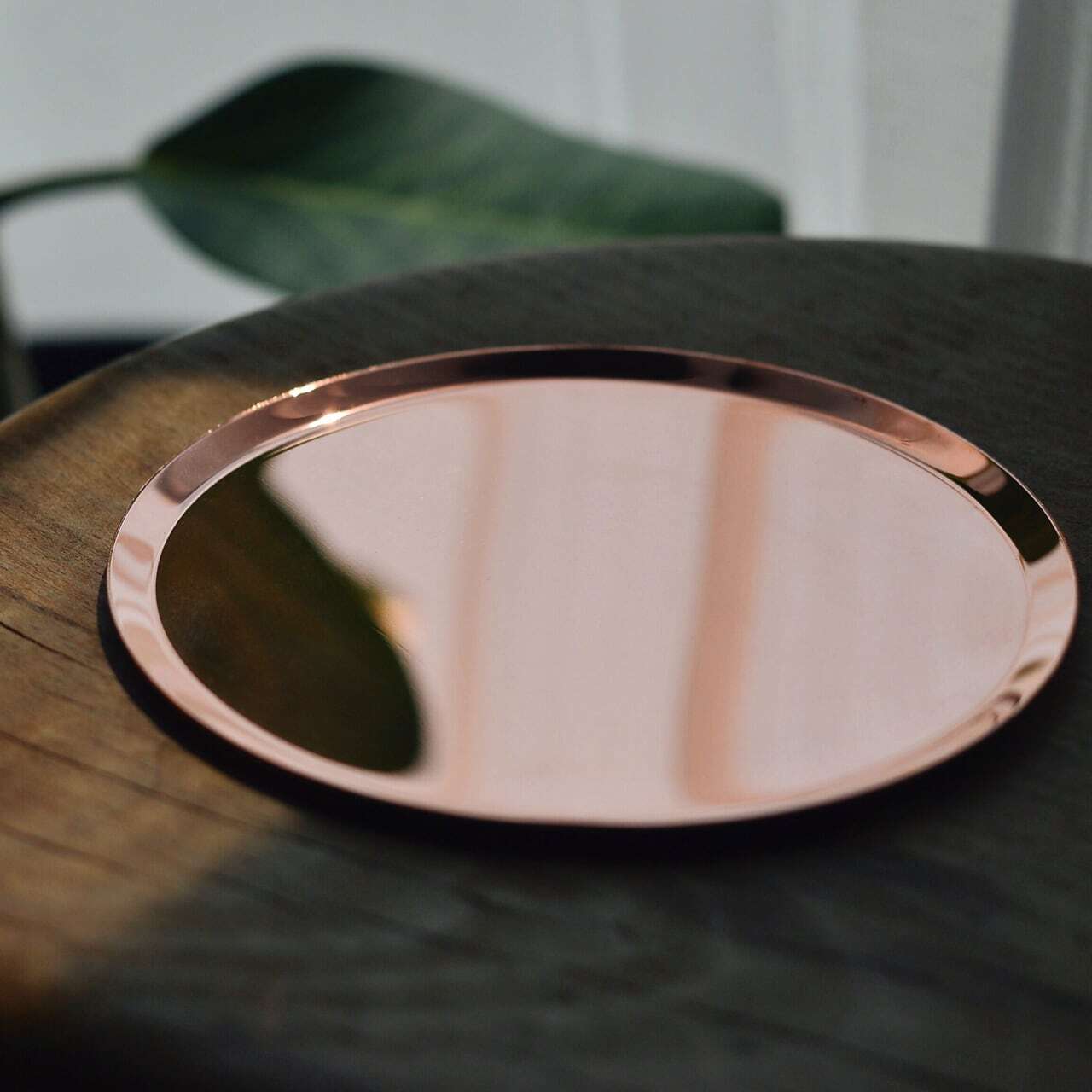 シンプルデザインの銅トレイ》銅のラウンドトレイ（φ120mm）つや無し