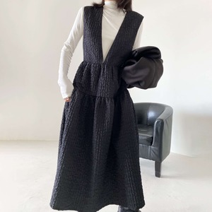 Vネックジャンパースカート 10083