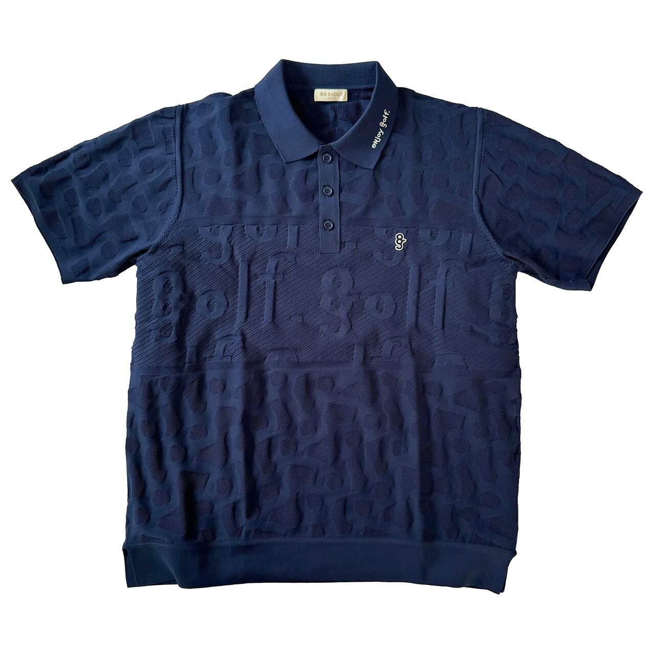 LOGO JACQUARD KNIT POLO -NAVY- | 8G SHOOT WEBSTORE 