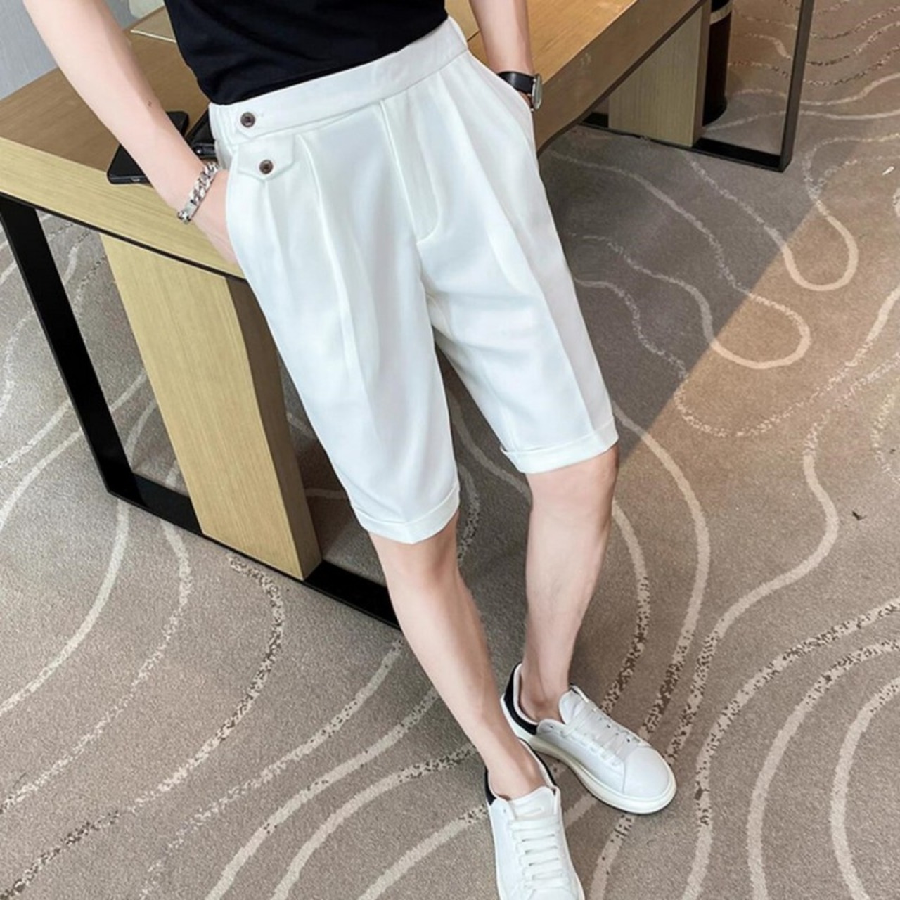 straight suit shorts pants 00362