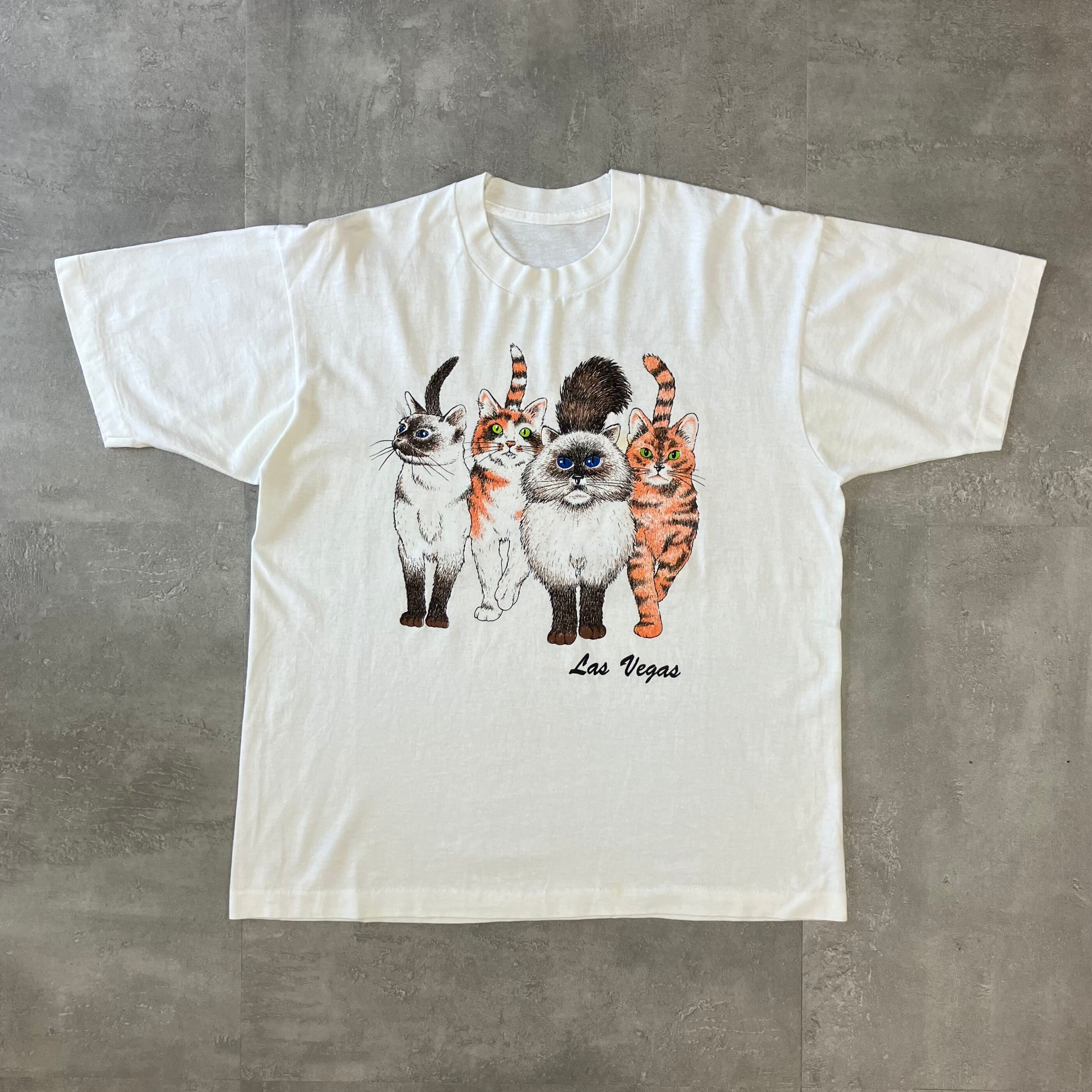 unknown 90s usa製 アニマルプリントTee 両面プリント シングルステッチ M程度 No.2529