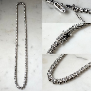 vintage silver tennis necklace