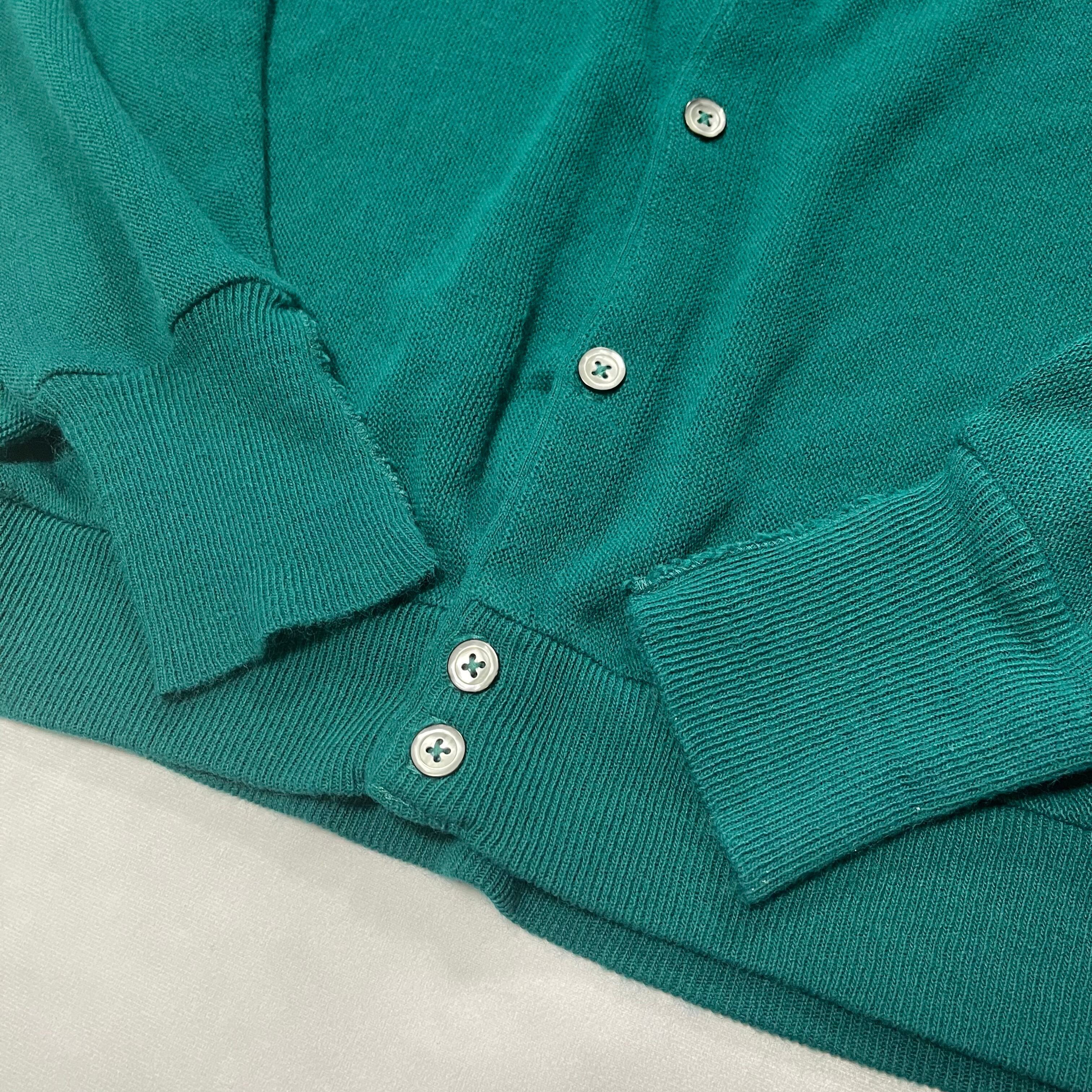 80's USA製 LACOSTE ラコステ アクリルカーディガン グリーン | 古着屋