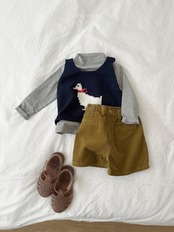 韓国子供服 / minirobe / 26Autumn / ハーフネックTシャツ / 秋服 *S~XL*