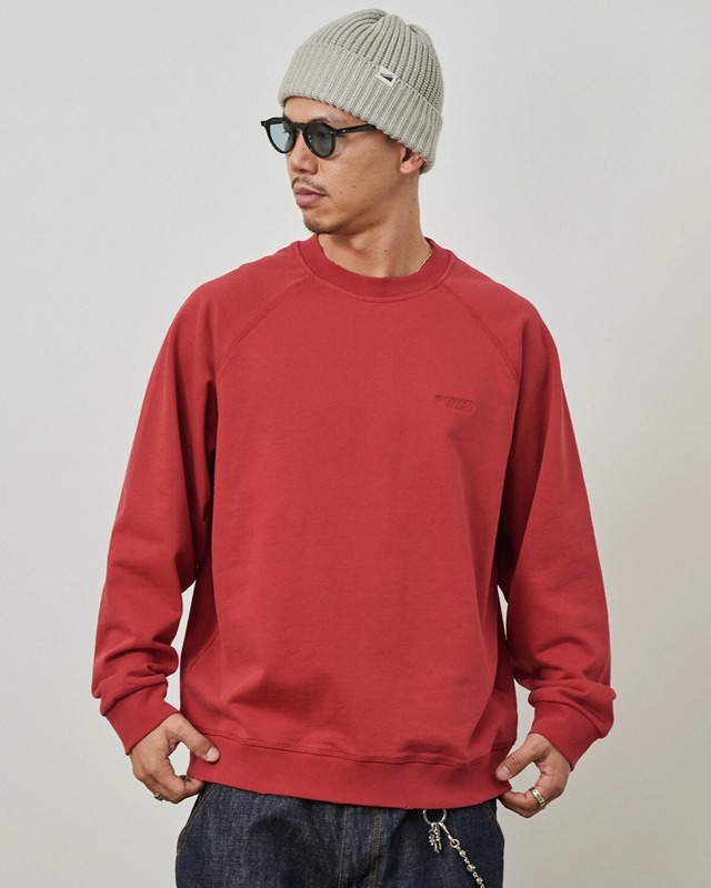 【Broshood】Embroidered Logo Raglan Sleeve Sweatshirt 　x00863