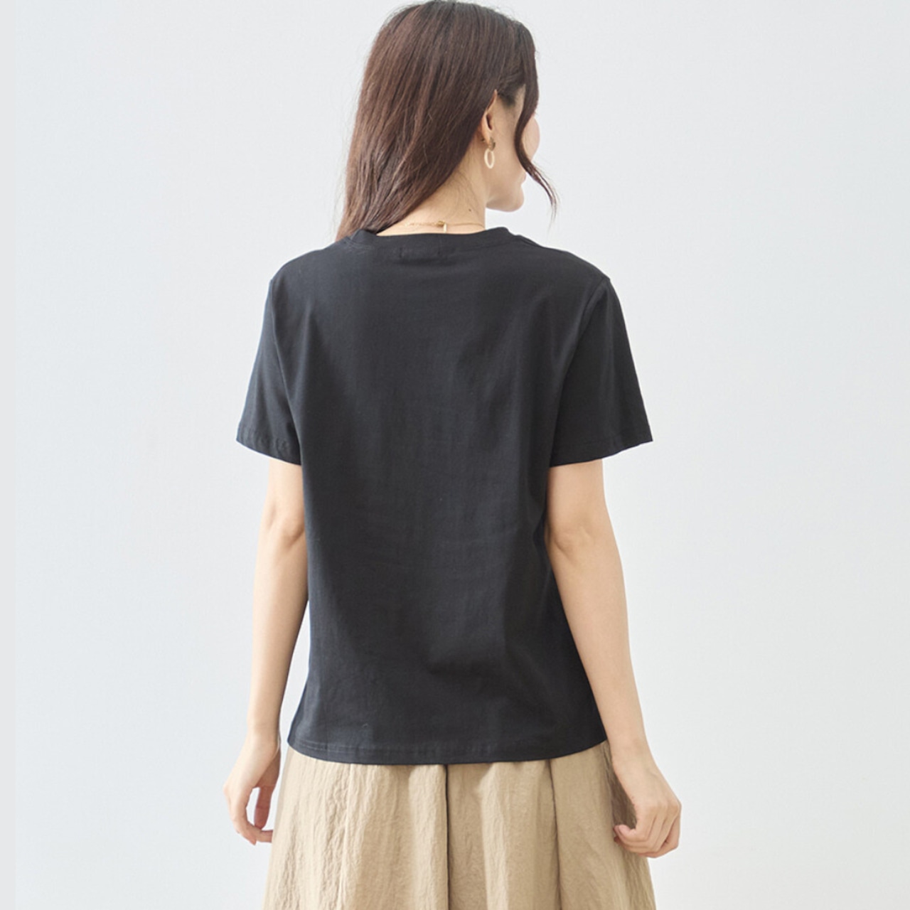 TRUBE アジサイラインストーンデコTシャツ【M~L】ブラック