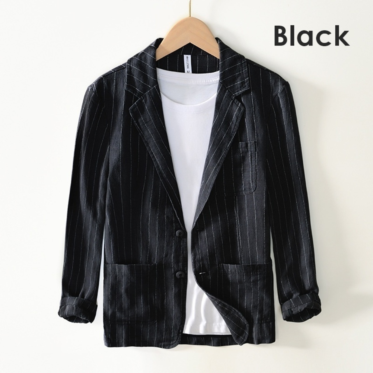 【M-3XL】Casual Striped Loose Jacket / カジュアル ストライプ ルーズ ジャケット