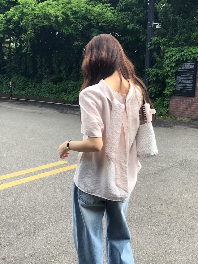 (予約) forest / Tie half blouse 3color
