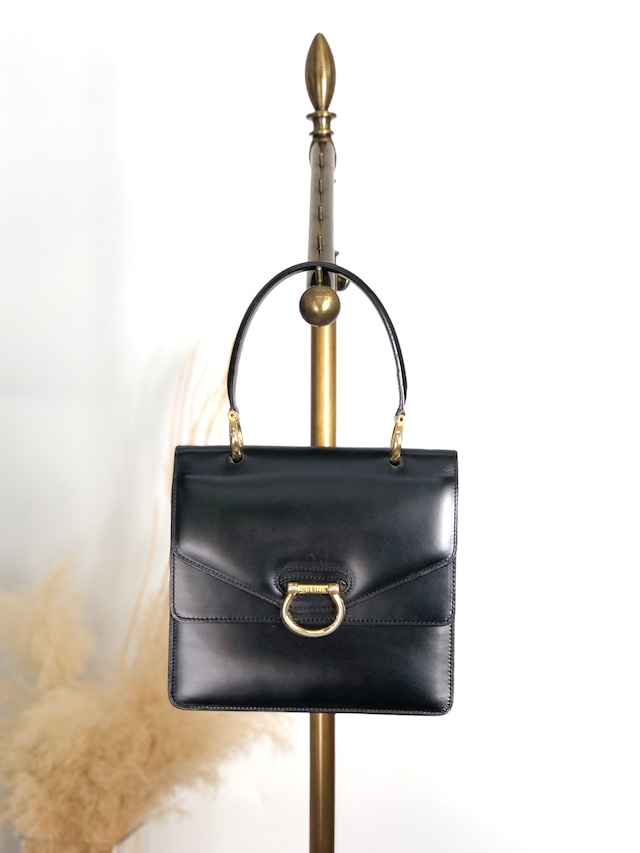 CELINE セリーヌ マカダム ショルダーバッグ ブラウン ブラゾン型押し PVC vintage ヴィンテージ オールド t248x8