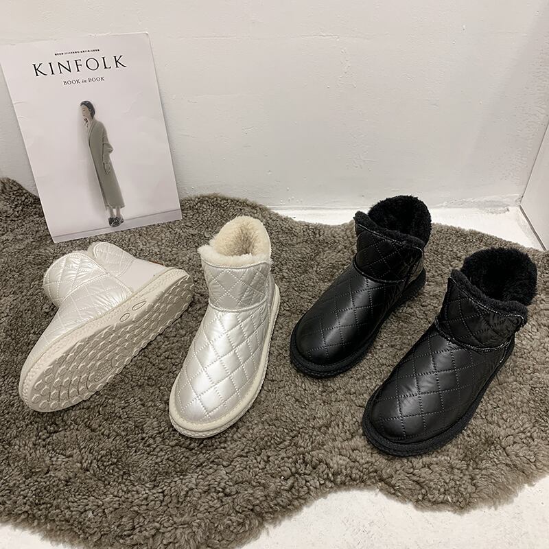 ウィンターレッドソリッド カラーカジュアル 靴 シューズ 冬物 ソリッドカラー フェイクシューズ49898902976