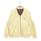 80s ラコステ ヴィンテージ スウィングトップ イエロー コットンジャケット IZOD LACOSTE サイズL 古着 DZ0824