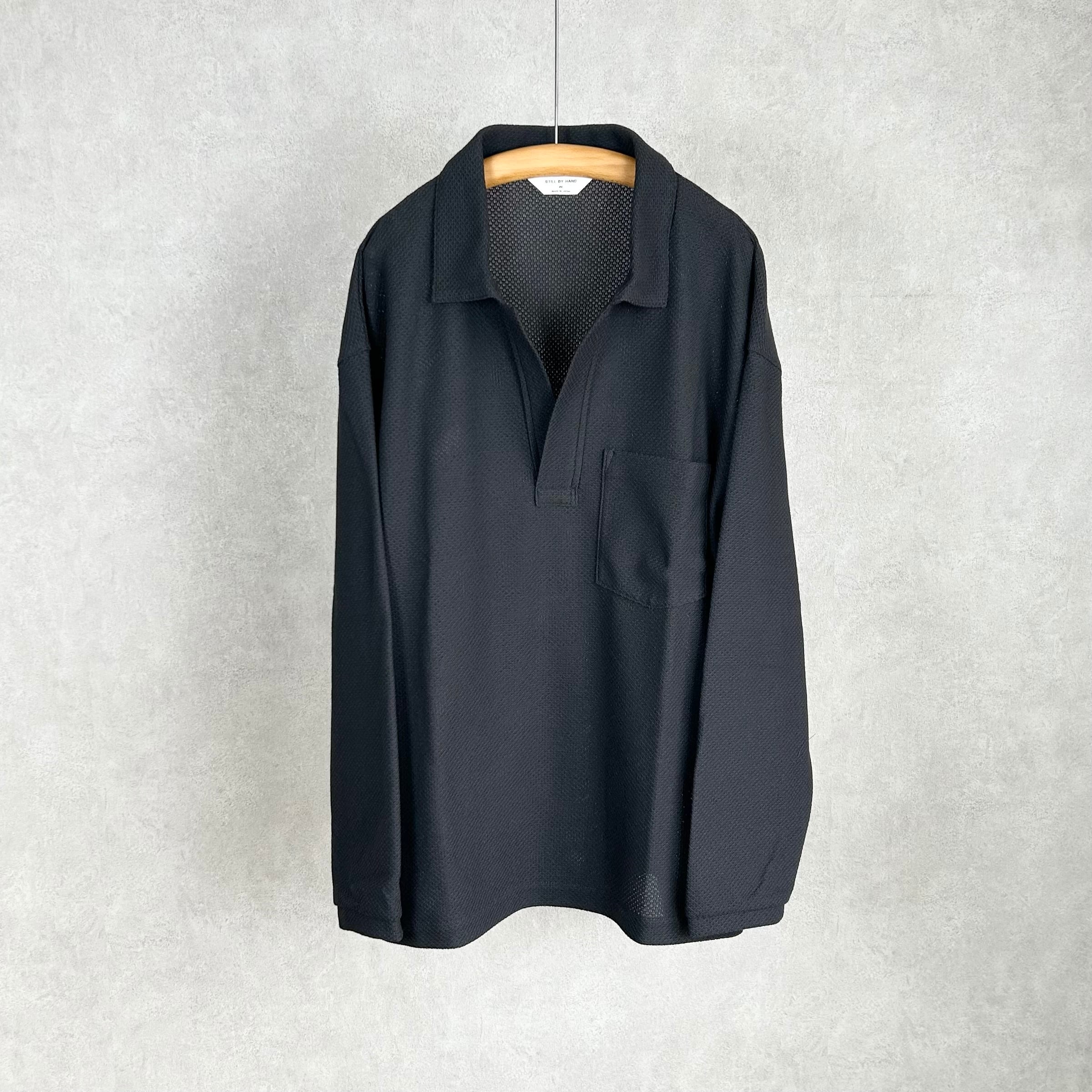 26SS》【STILL BY HAND】MOSS STITCH SKIPPER SHIRT スティルバイ