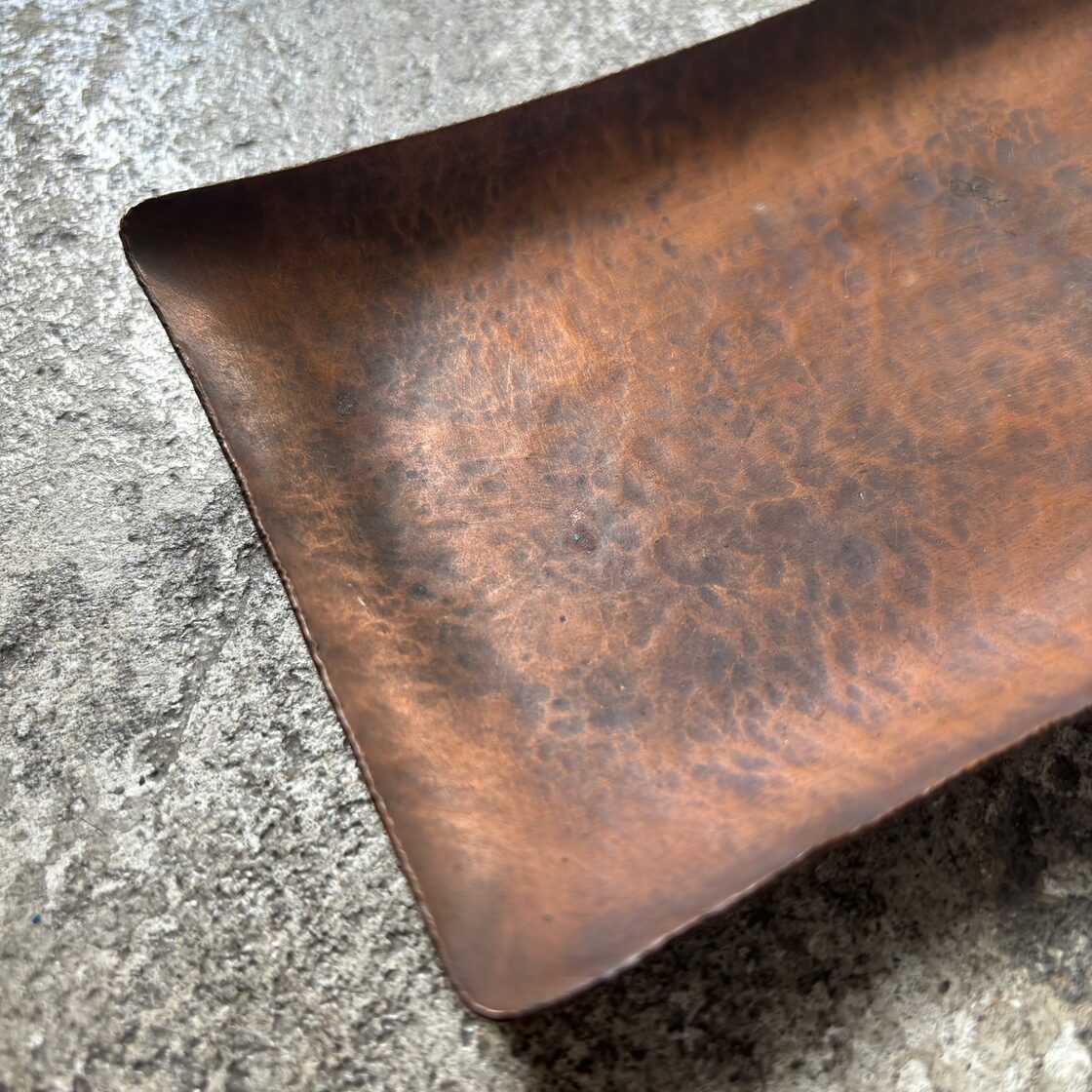 銅板 打ち出し ハンドメイド コイントレイ お香立て 銅 アンティーク 古道具 | Pay ID