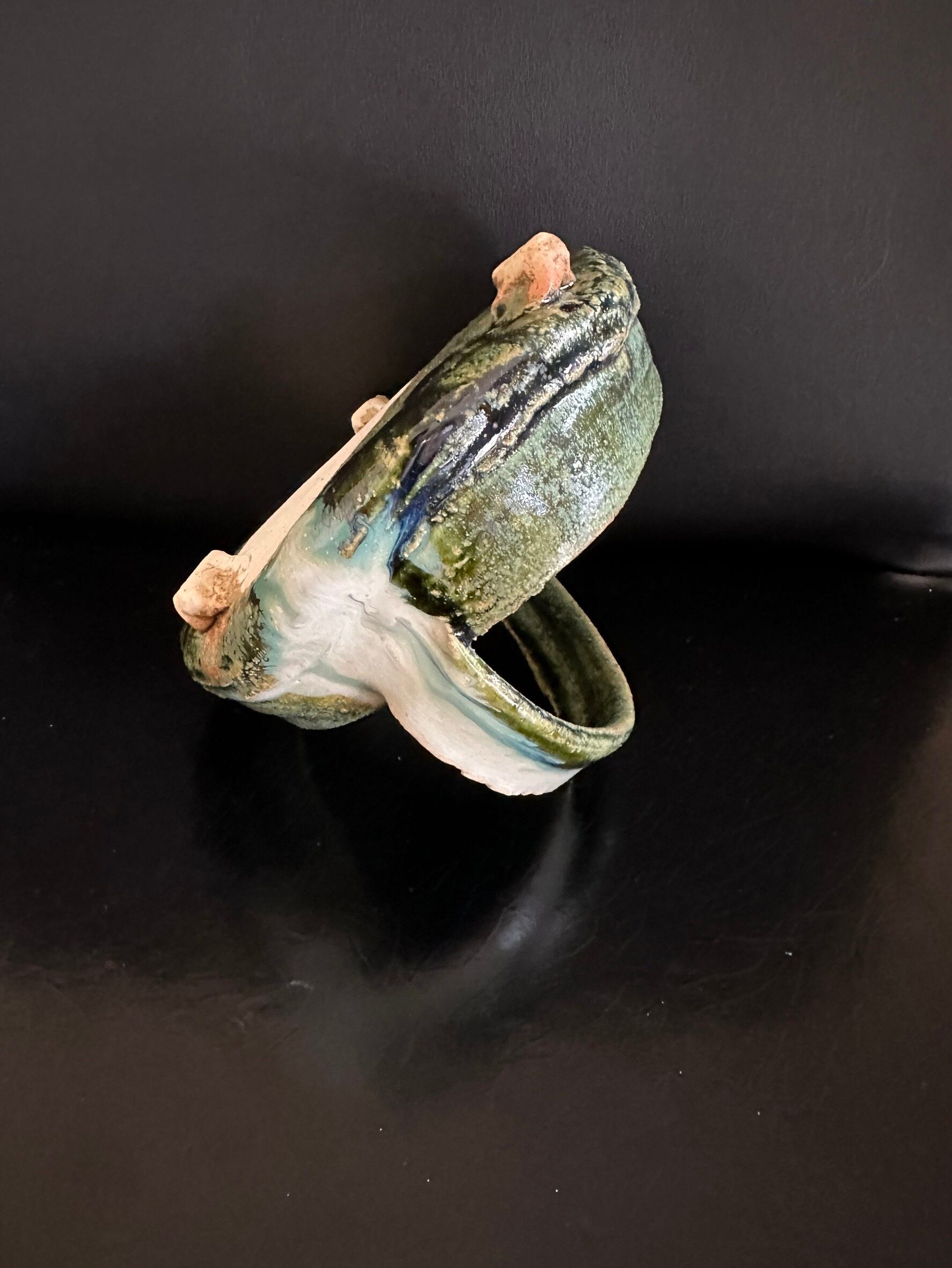 大和織部 手付鉢 （金本卓也） | ならまちのギャラリー 艸小路