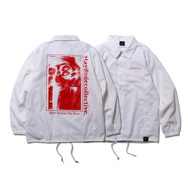 【STAY DUDE COLLECTIVE】Don't Believe The Hype Coach Jacket (WHITE)