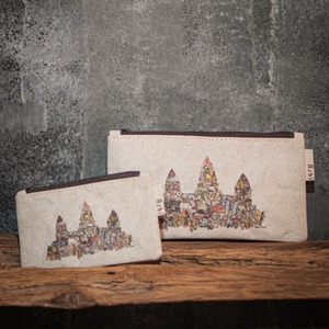Ashi｜亜紙 Flat Pouch M＊I Love Cambodia 紙ポーチ バナナ ハンドメイド