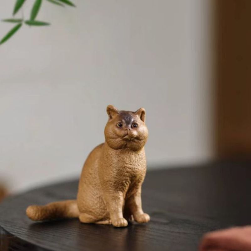 猫 置物 風水 招き猫風 卓上置物 インテリア かわいい ミニ置物 短毛猫