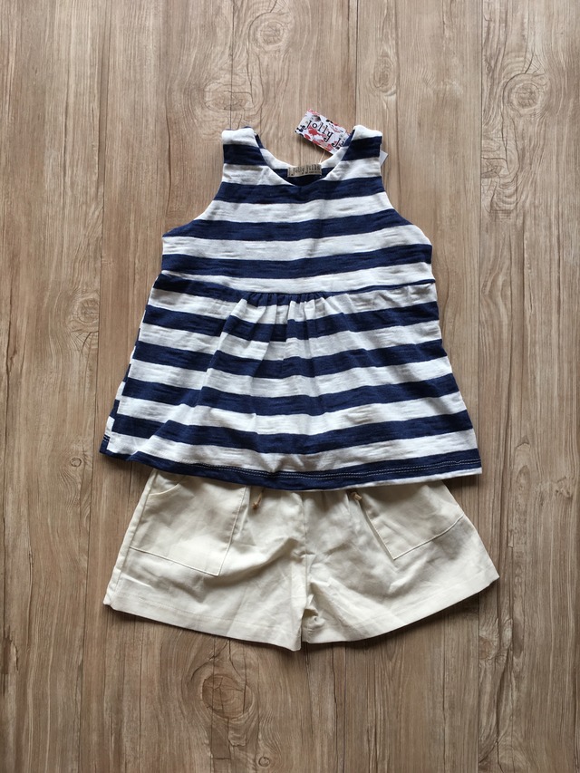 【送料無料】ボーダー ノースリーブトップス