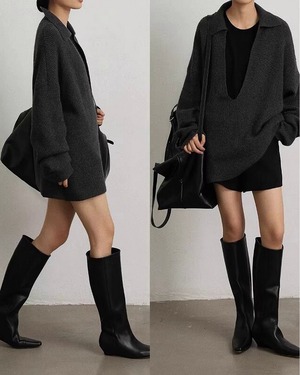 リラックスVニットプルオーバー  A0535