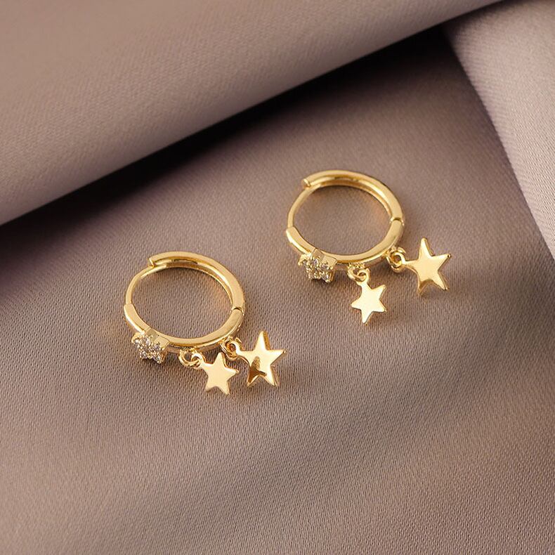 S925星付けピアス 全2種類