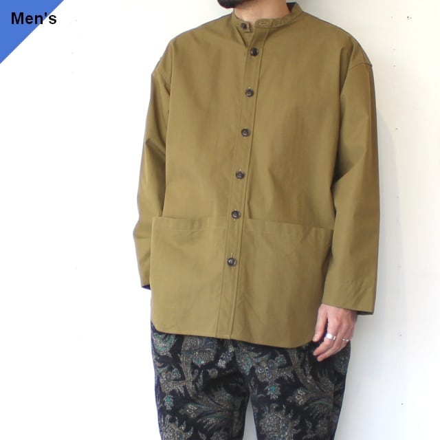 Upscape Audience コットンナイロンガーデニングシャツ AUD7381 (Khaki olive)