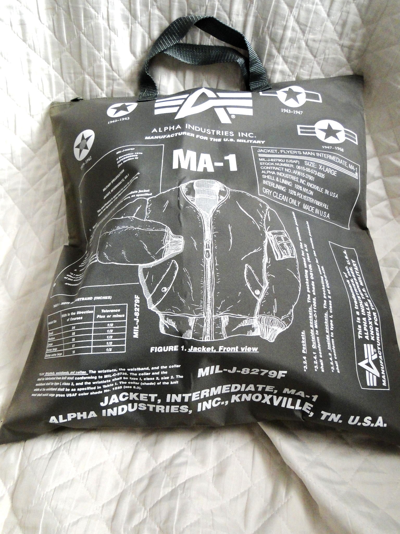 90's アルファ Made in U.S.A. MA-1 BAG付 (DSA100-69-C-0123 19 JULY