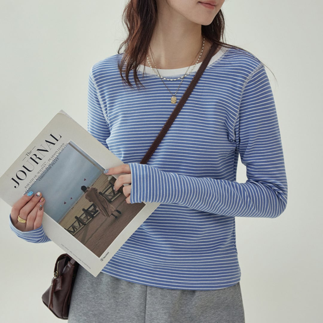 thin border round neck cutsew