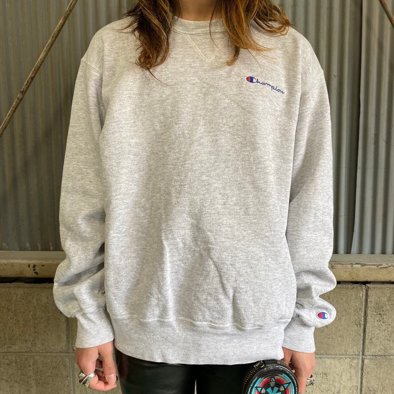 90年代 チャンピオン ロゴ刺繍 前Vガゼット スウェットシャツ メンズL 古着 USA製 90S ビンテージ Champion トレーナー  ヴィンテージ ライトグレー【スウェット】【VTG】 | cave 古着屋【公式】古着通販サイト powered by BASE