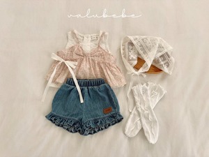 [valubebe] Frill Denim Pants / [벨루베베] 프릴데님팬츠