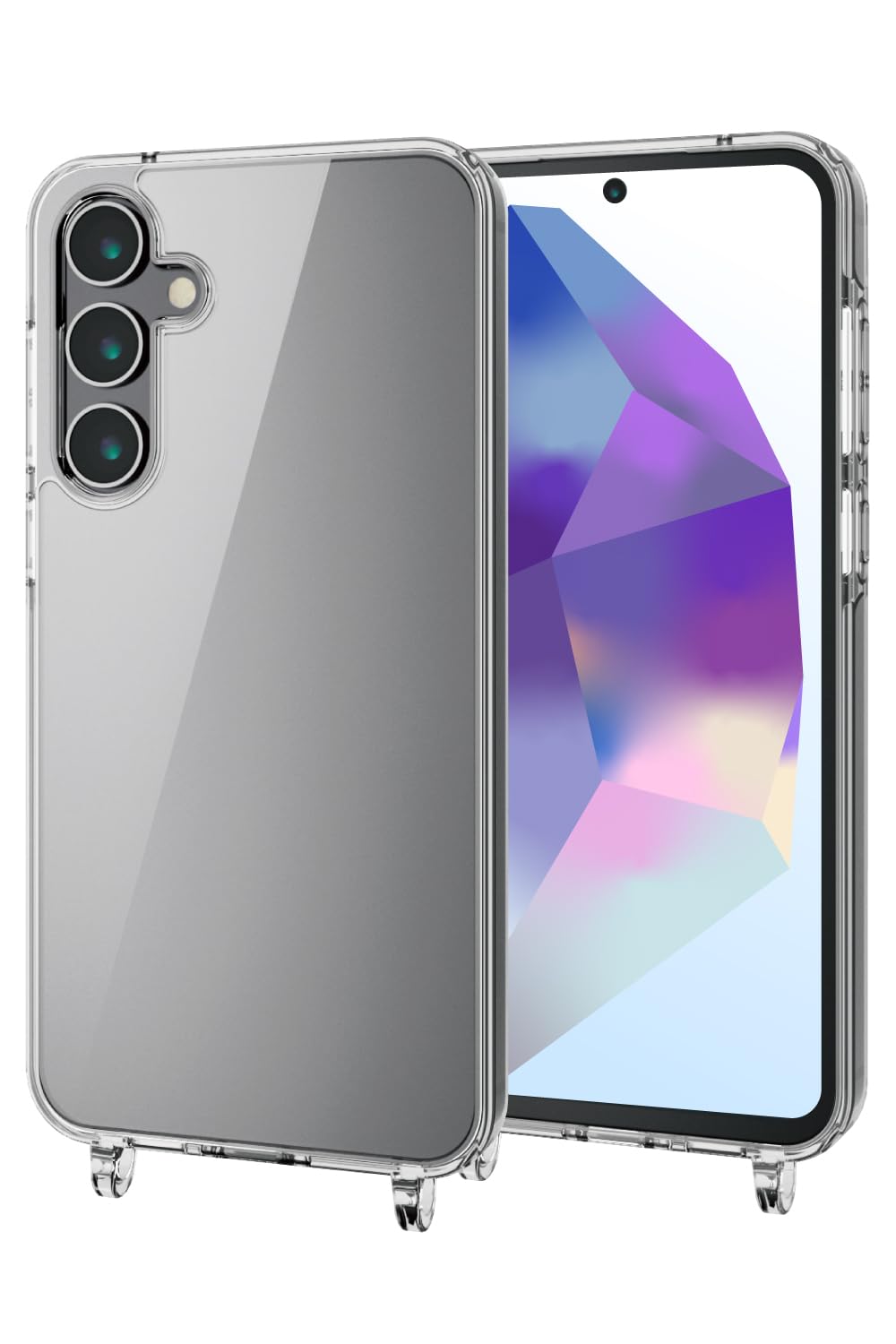 エレコム Galaxy A55 5G SC-53E ケース カバー ハイブリッドケース ソフト TPU ストラップ ホール 耐衝撃 衝撃吸収 カメラレンズ保護 クリア PM-G243HVCKSHCR