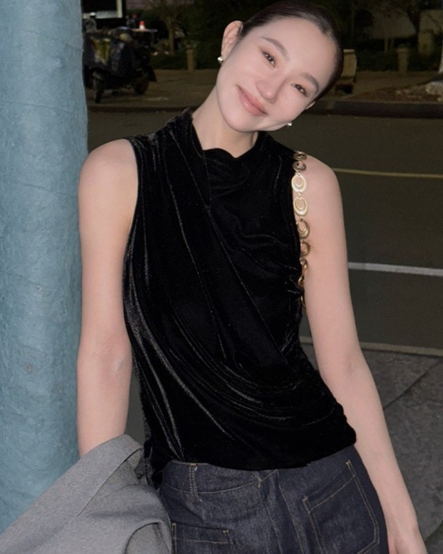 ドレープベルベットトップス　A25199