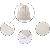 巾着袋 50枚 引きひも袋 コットン素材 小物入れ ポーチ 収納 ギフトバック 白 薄手の綿布バッグ ブフィルターバッグ 再利用可能 無地 8×10cm