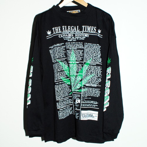 90s UK『elegal』L/S T-shirt *Deadstock