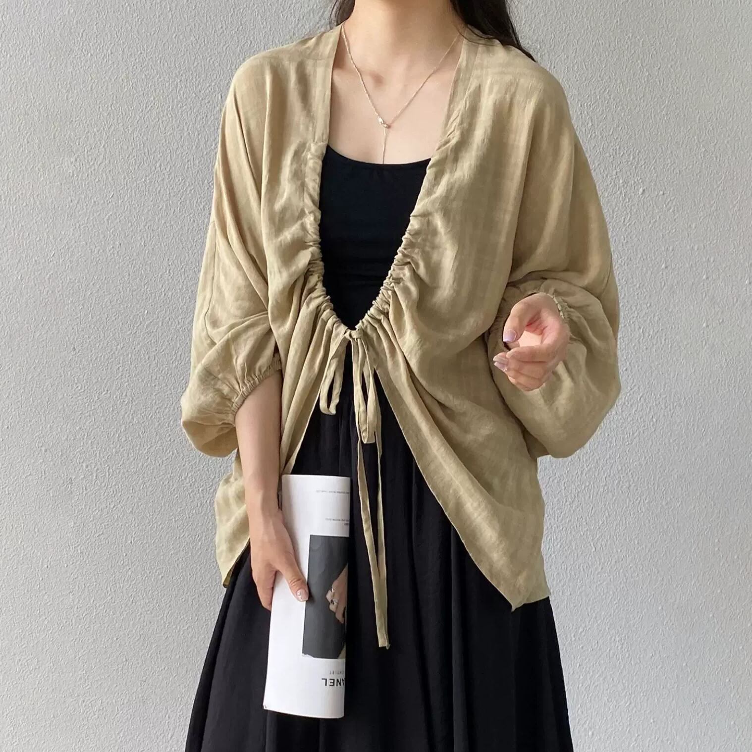front ribbon cardigan 14484