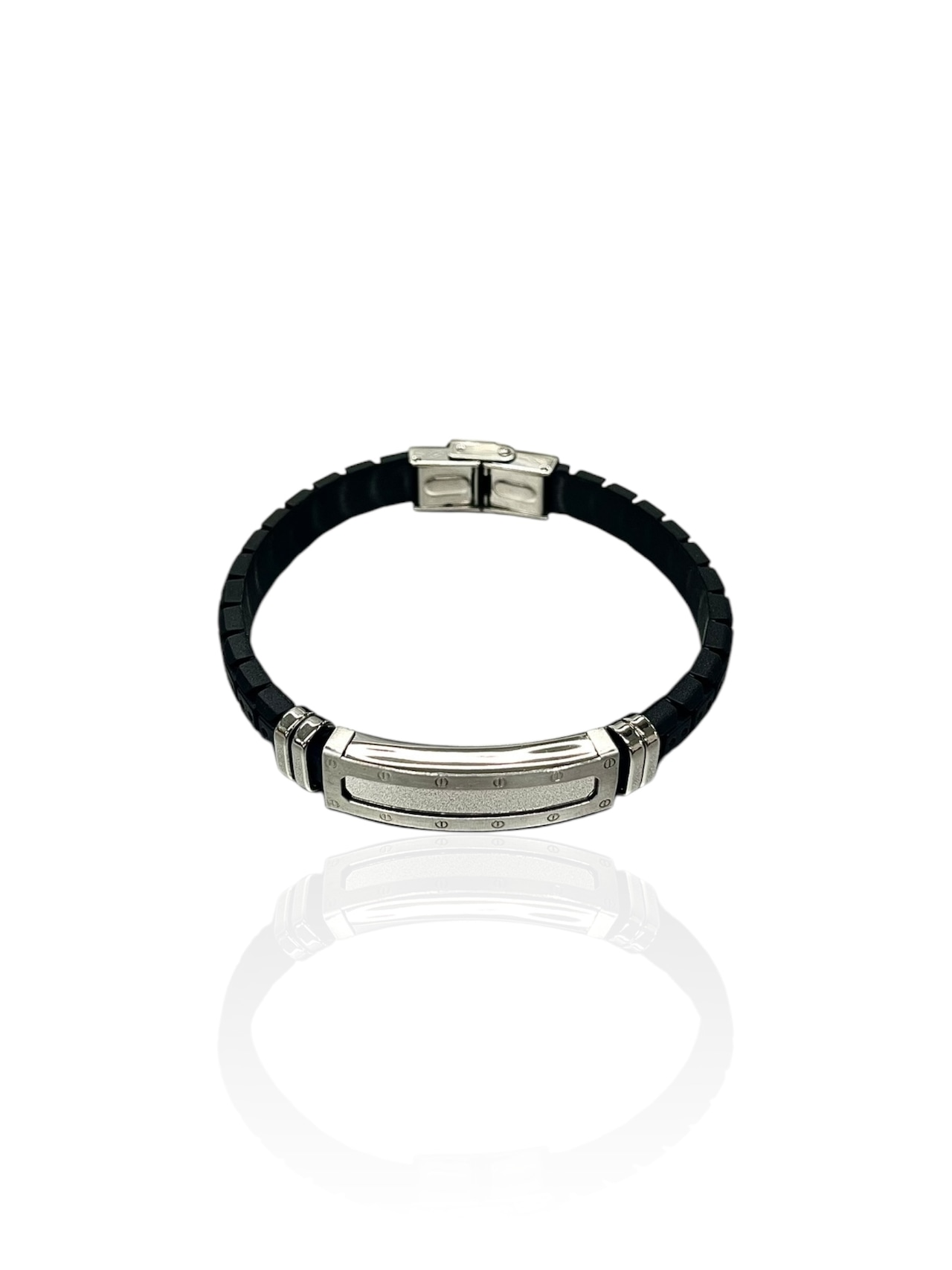 【PLANET STUDIO】metal plate rubber bracelet