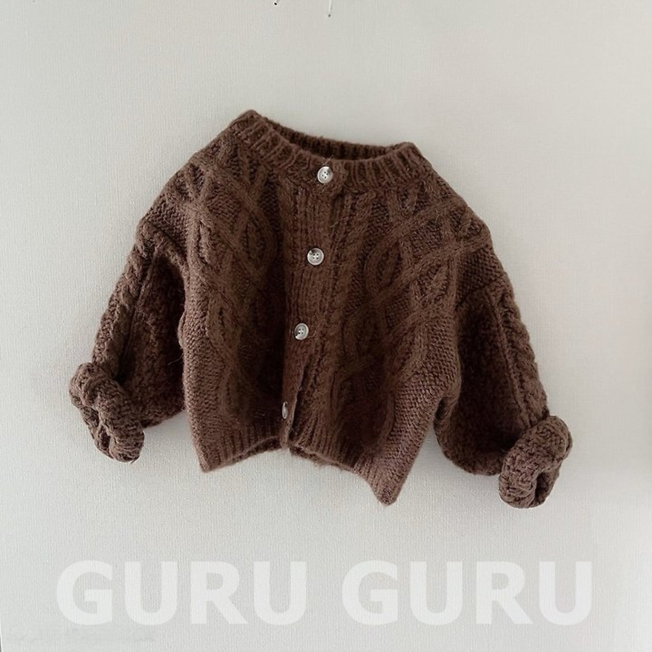 韓国子供服 / 26Autumn / 〖取寄〗guruguru / ケーブルニットカーディガン / ベビー服 *1号~3号*
