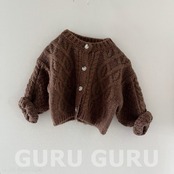 韓国子供服 / 26Autumn / 〖取寄〗guruguru / ケーブルニットカーディガン / ベビー服 *1号~3号*