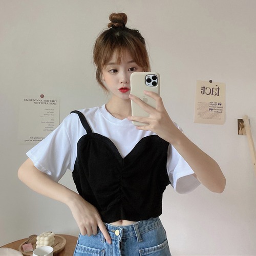 ✞ カラー半袖スリーブTシャツ ショート ステッチ ✞ゴスロリ SM ミリ 甘ロリ クラロリ 和ロリ エレガント 黒ロリ 姫ロリ 華ロリ BB-BB3709750