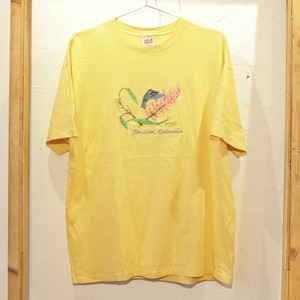 Humingbird Embroidery T-Shirt Yellow
